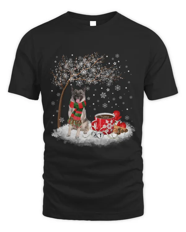 Norwegian Elkhound In The Snow Christmas Winter Xmas Tree 161