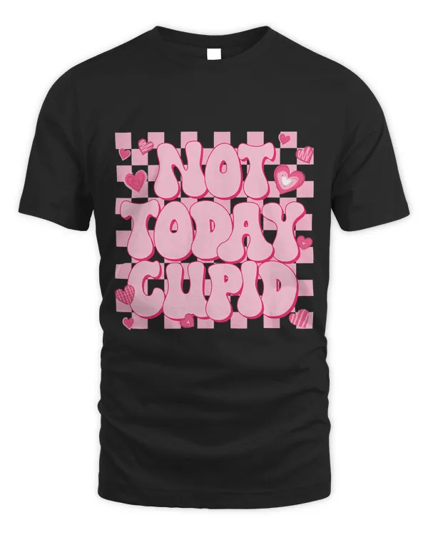 Cupid Retro Checkered Funny Anti Valentines Day Men Women