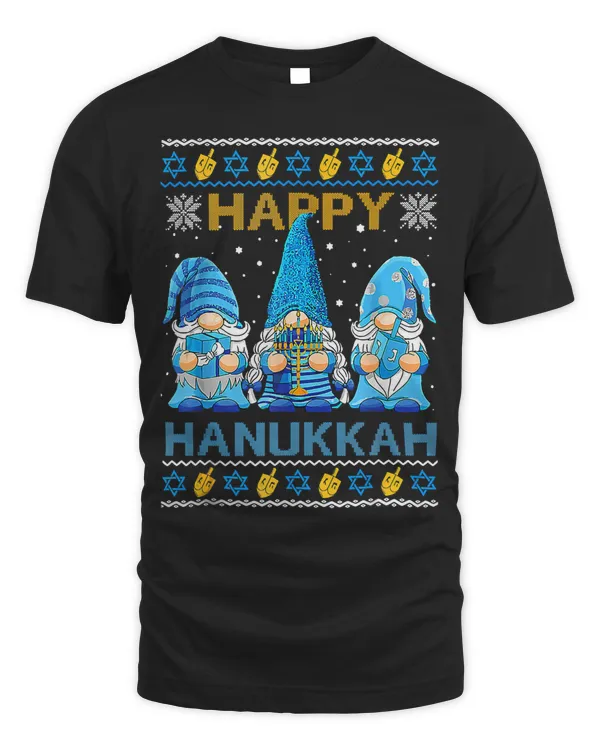 Happy Hanukkah Gnome Ugly Christmas Sweater Gnomies Menorah116