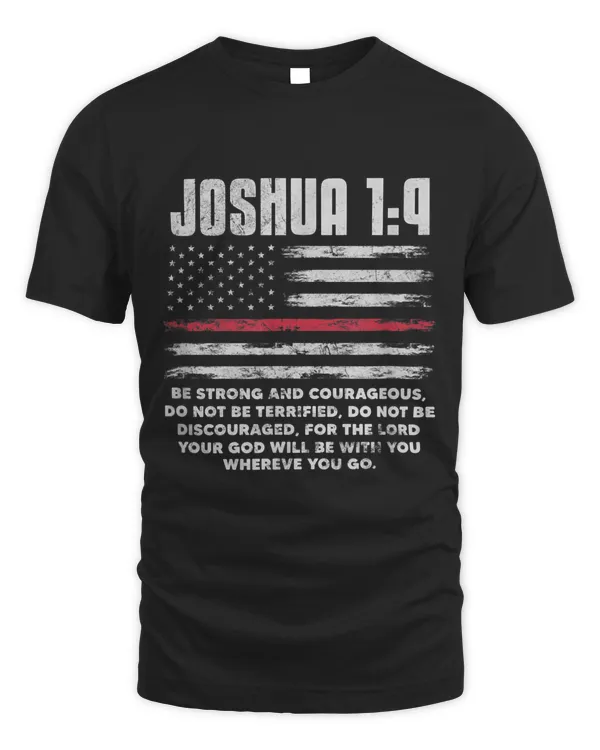 Joshua 19 Be Strong And Courageous Bible USA Flag Grunge