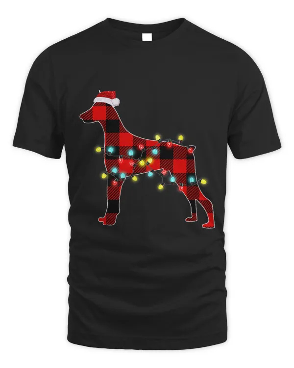 Doberman Pinscher Christmas Plaid Buffalo Pajamas Dog