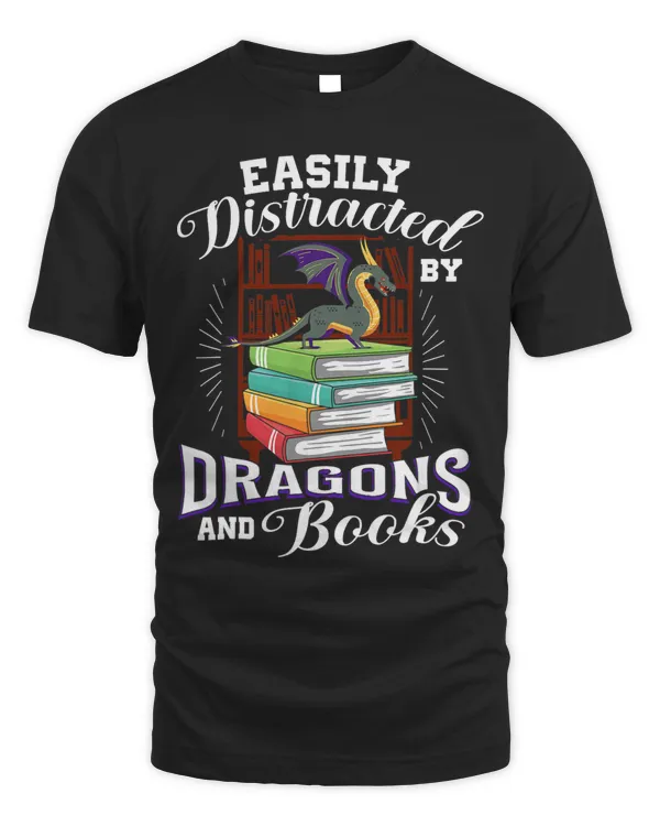 Easily Distracted By Dragons And Books Nerds Geeks Fantasy