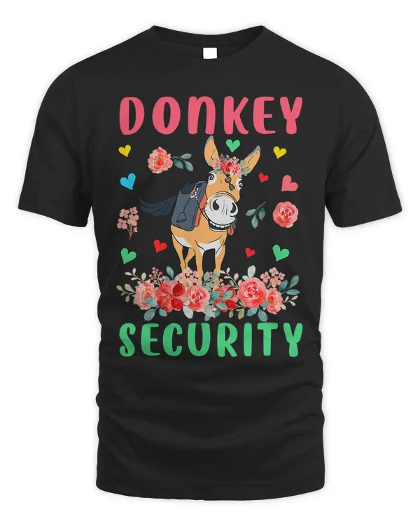 Donkey Security Cute Flowers Donkey Funny Famer Farm Animals
