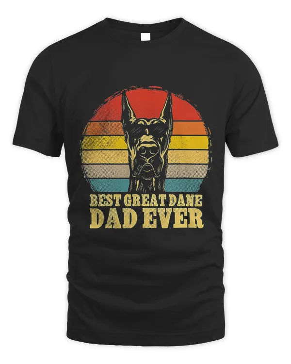 Best Great Dane Dad Ever Retro Vintage T-Shirt