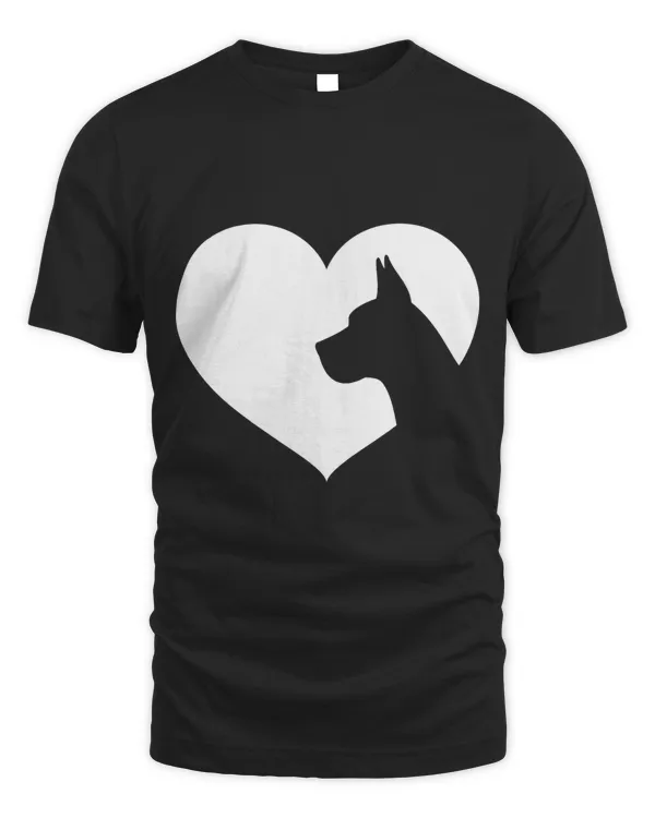 Great Dane Dog Heart Silhouette - Great Dane T-Shirt Copy
