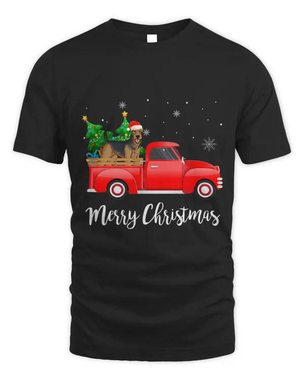 Airedale Terrier Red Truck Christmas Tree Xmas Dog Lover