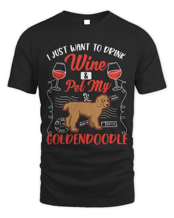 Goldendoodle And Wine T-Shirt Copy Copy