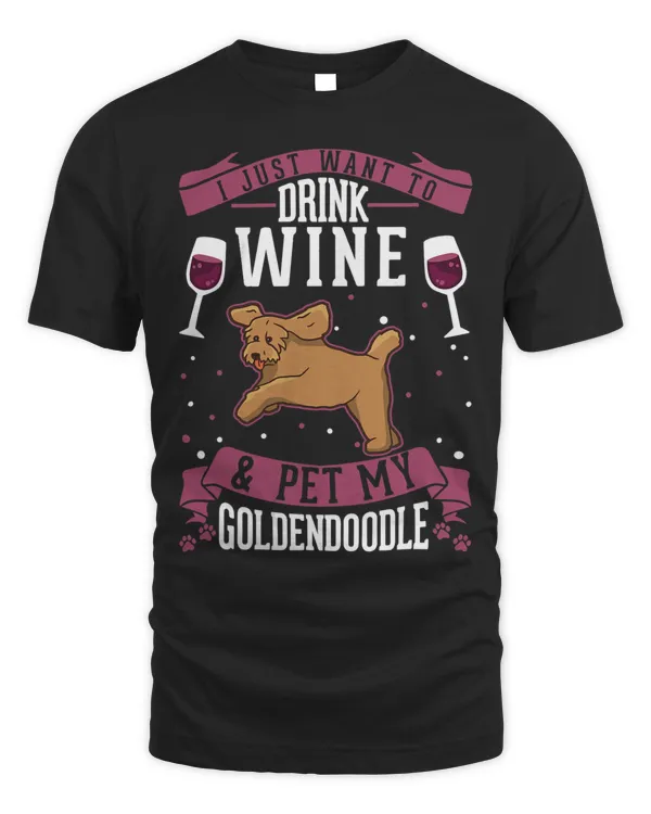 Goldendoodle And Wine T-Shirt Copy