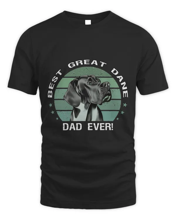 Best Great Dane Dad Ever Vintage Mint Green Great Dane Dads T-Shirt