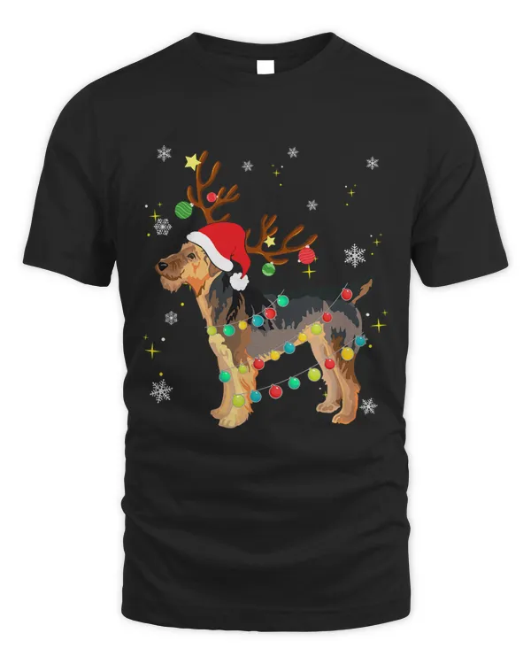 AIREDALE TERRIER Reindeer Christmas Dog