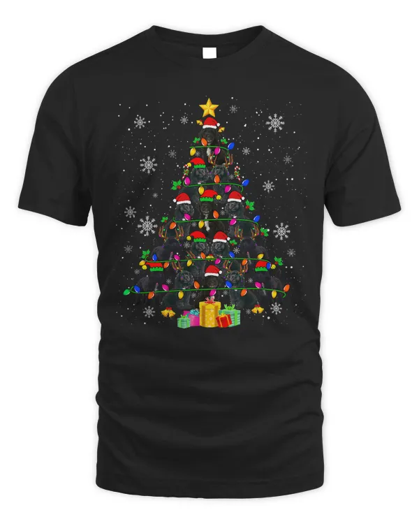 Black Cockapoo Christmas Tree Lights Reindeer Santa ELF Dog