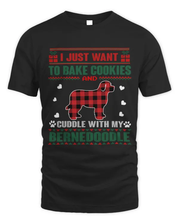 Bernedoodle Dog Cookies Lovers Pajama Ugly Christmas Sweater