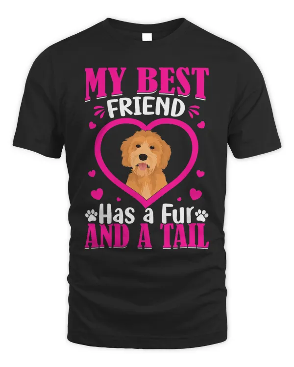 Goldendoodle Best Friend Has Fur And Tail Funny Dog Graphic T-Shirt