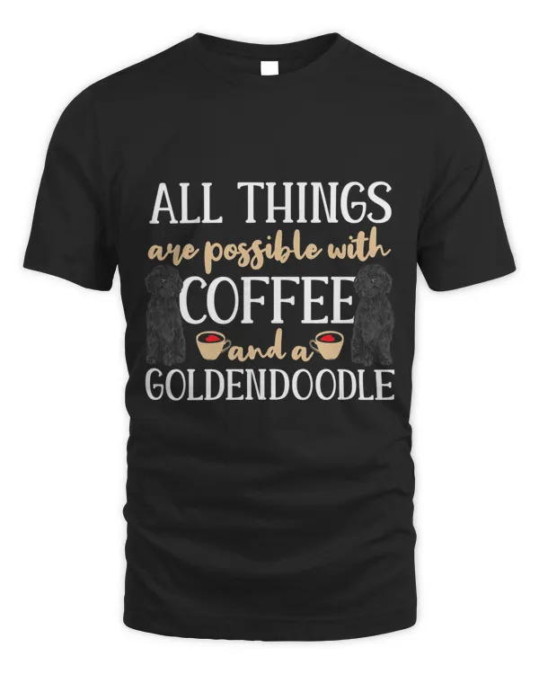 Black Goldendoodle Coffee Doodle Dog T-Shirt
