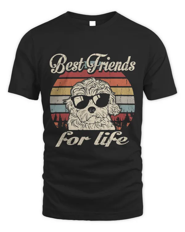 Goldendoodle Best Friends For Life Funny Vintage Retro T-Shirt