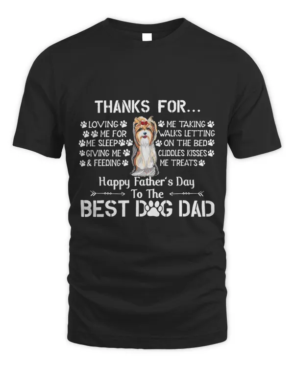 Mens Fathers Day Tshirt Funny Biewer Terrier Dad Dog Lover
