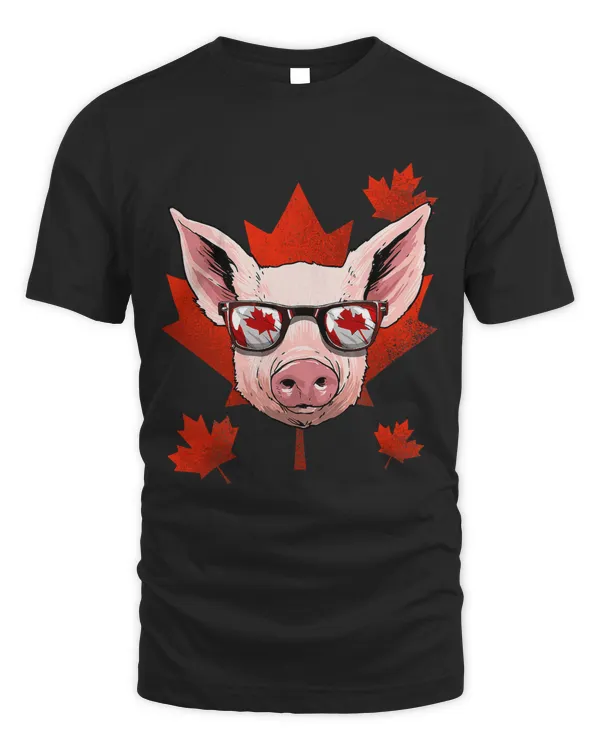 Canadian Pig Maple Leaf Patriotic Canada Flag 305