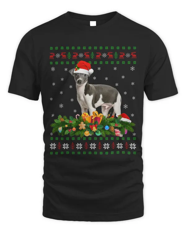 Family Matching Xmas Lighting Ugly Greyhound Christmas T-Shirt