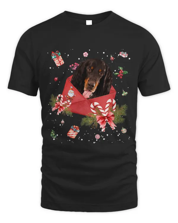 Gordon Setter Dog In Christmas Card Ornament Pajama Xmas413