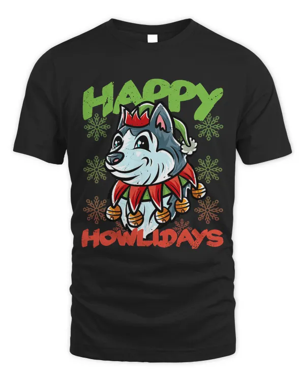 Happy Howlidays Siberian Husky Elf Dog Merry Christmas Dogs 61