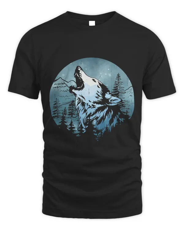 Lone Wolf Survives The Mountain Silhouette Art8