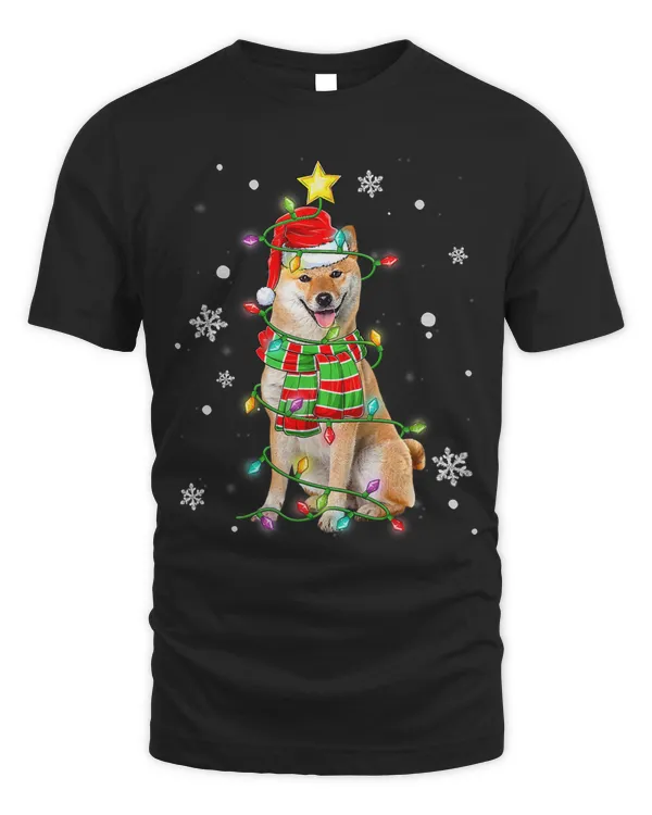 Cute Shiba Inu Dog Santa Christmas Tree Lights Xmas74