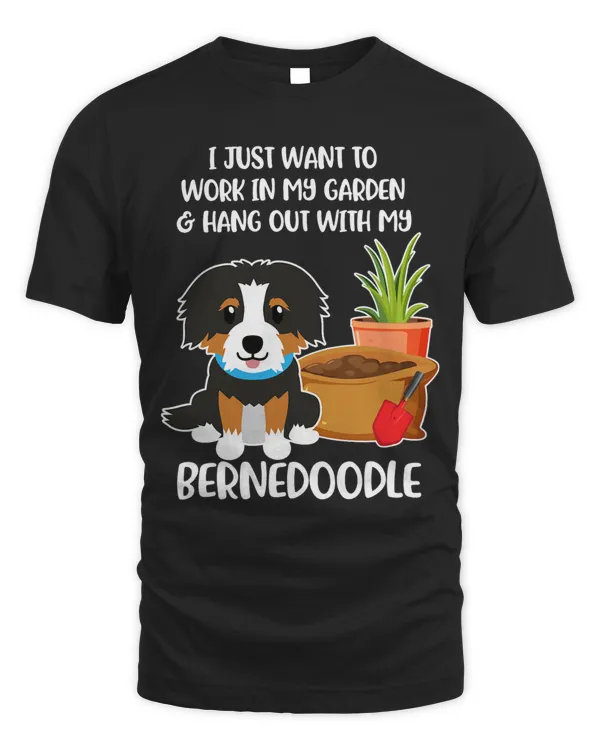 I Just Want to Work in My Garden with my Bernedoodle Dog