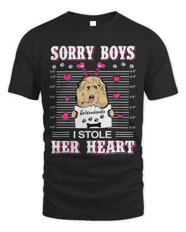Goldendoodle Dog Valentines Day I Stole Her Heart Valentine T-Shirt