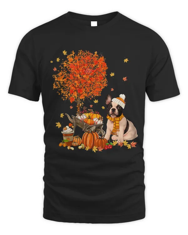 French Bulldog Autumn Fall Pumpkin Truck Mappe Thanksgiving394