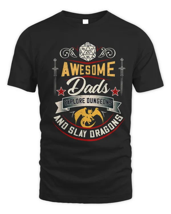 Mens Dads Explore Dungeons Shirt Dad Dragons