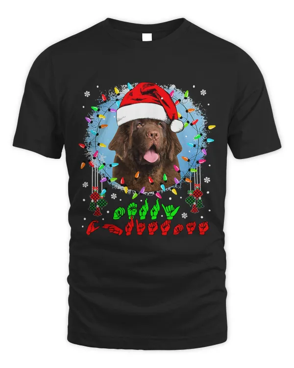 Merry Christmas Hands Sign Language Santa Newfoundland Lover135