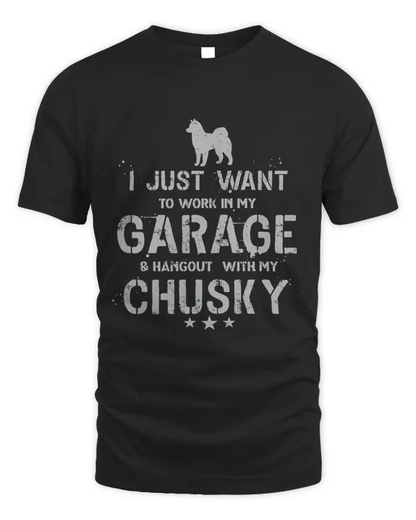 Funny Chusky Dad Garage Men Hang