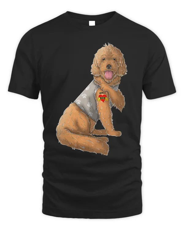 Goldendoodle I Love Mom Tattoo Dog Funny Mother's Day T-Shirt Copy