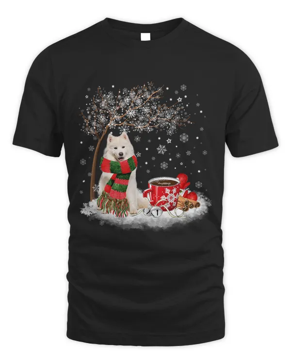 Samoyed Dog In The Snow Christmas Winter Xmas Tree 144