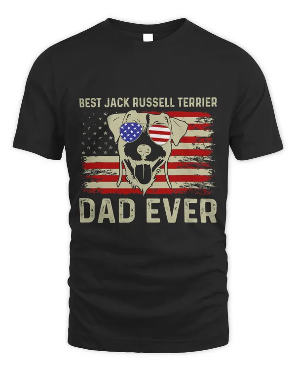 Best Dog Dad Ever USA Flag Dad Joke Greyhound 4th Of July T-Shirt Copy