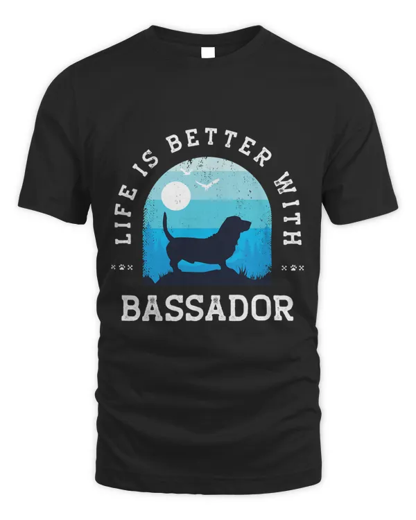Life Better Bassador Vintage Blue Dog Mom Dad