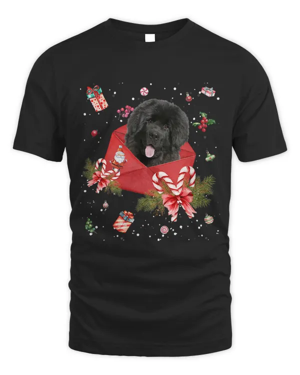 Newfoundland Dog In Christmas Card Ornament Pajama Xmas438