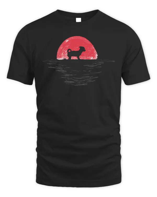 Cheagle Japanese Sunset Retro Dog Red