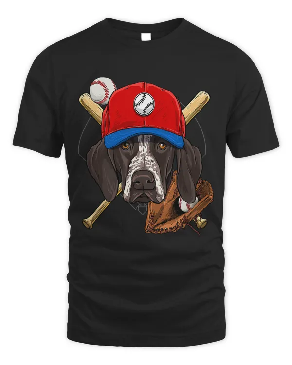 German Shorthaired Pointer Baseball Lovers Baseball Player 107