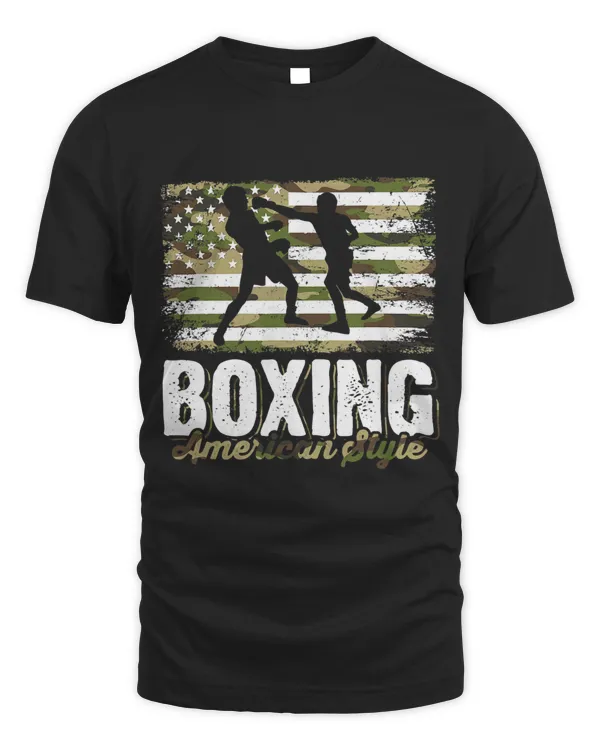 Boxer America Style American Flag Silhouette