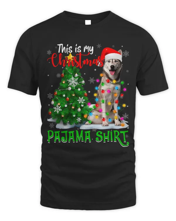 Cool Siberian Husky Dog Christmas Tree Lights Snowman