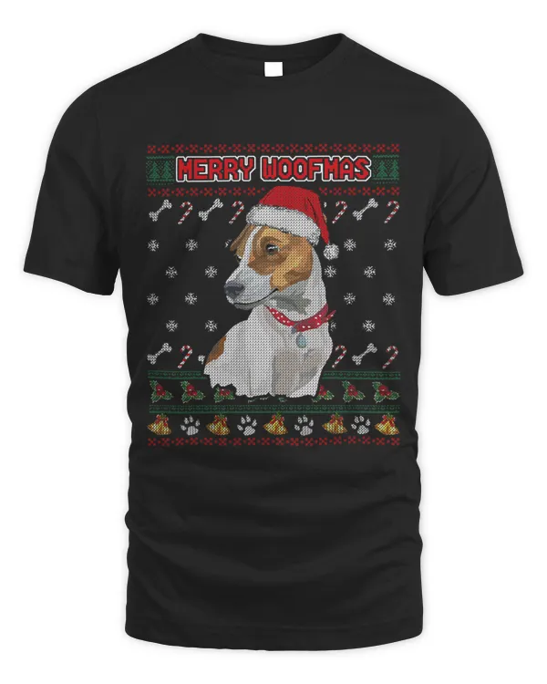 Merry Woofmas Jack Russel Dog Christmas Ugly Xmas Sweater