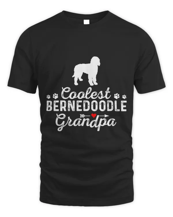 Mens Coolest BERNEDOODLE Grandpa Funny Dog Grandpa Pet Family