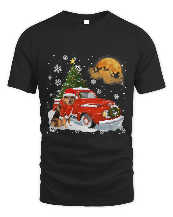 Eurasier Vintage Wagon Red Truck Christmas Tree Pajamas89