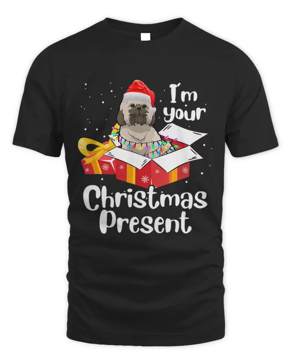 Shih Tzu Santa Christmas Tree Lights Xmas Reindeer Pajama