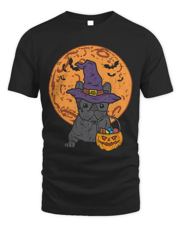 French Bulldog Witch Moon Pumpkin Halloween Frenchie Dog