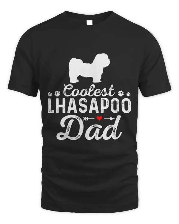 Mens Coolest Lhasapoo Dad Funny Dog Dad Pet Dog Family
