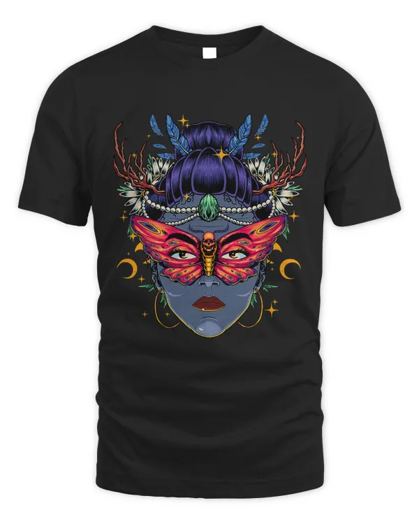 Witchy Moth Women Moon Phases Occult Wiccan Insect Lover 130