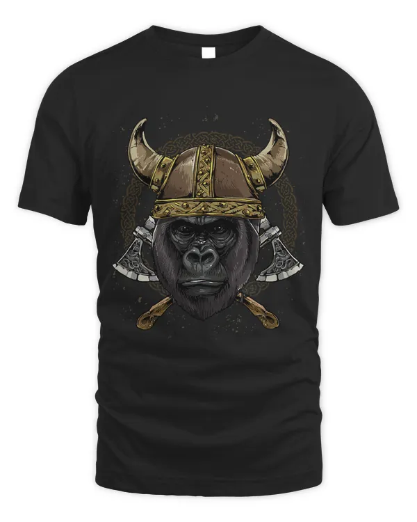 Viking Gorilla with Viking Helmet Mjolnir Axes 110
