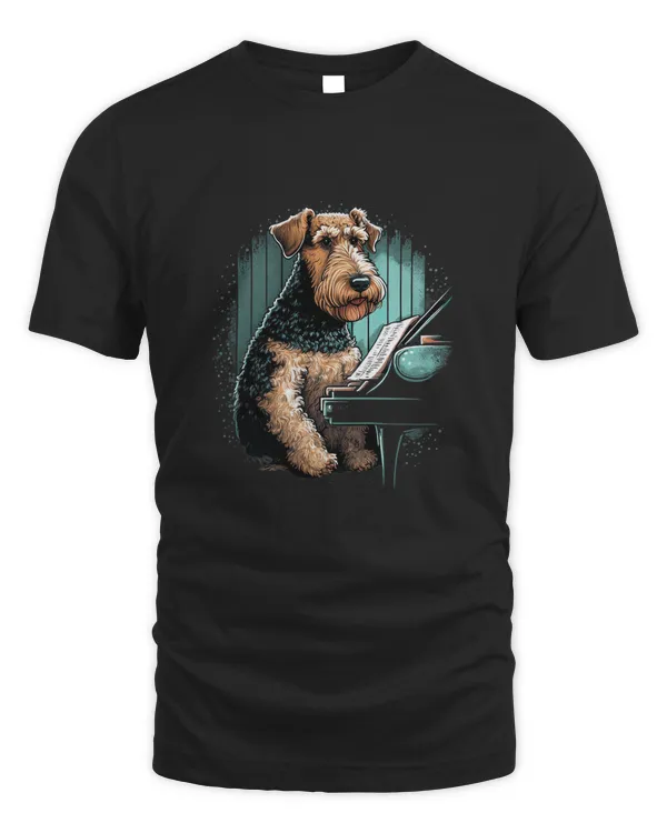 Piano playing Airedale Terrier